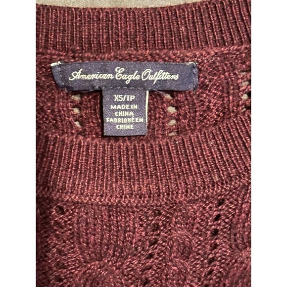 American Eagle Outfitters Maroon Sweater Size XS - Picture 3 of 6